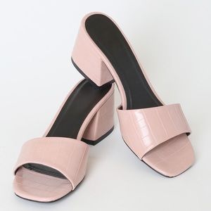 Tarra Blush Crocodile Embossed High Heel